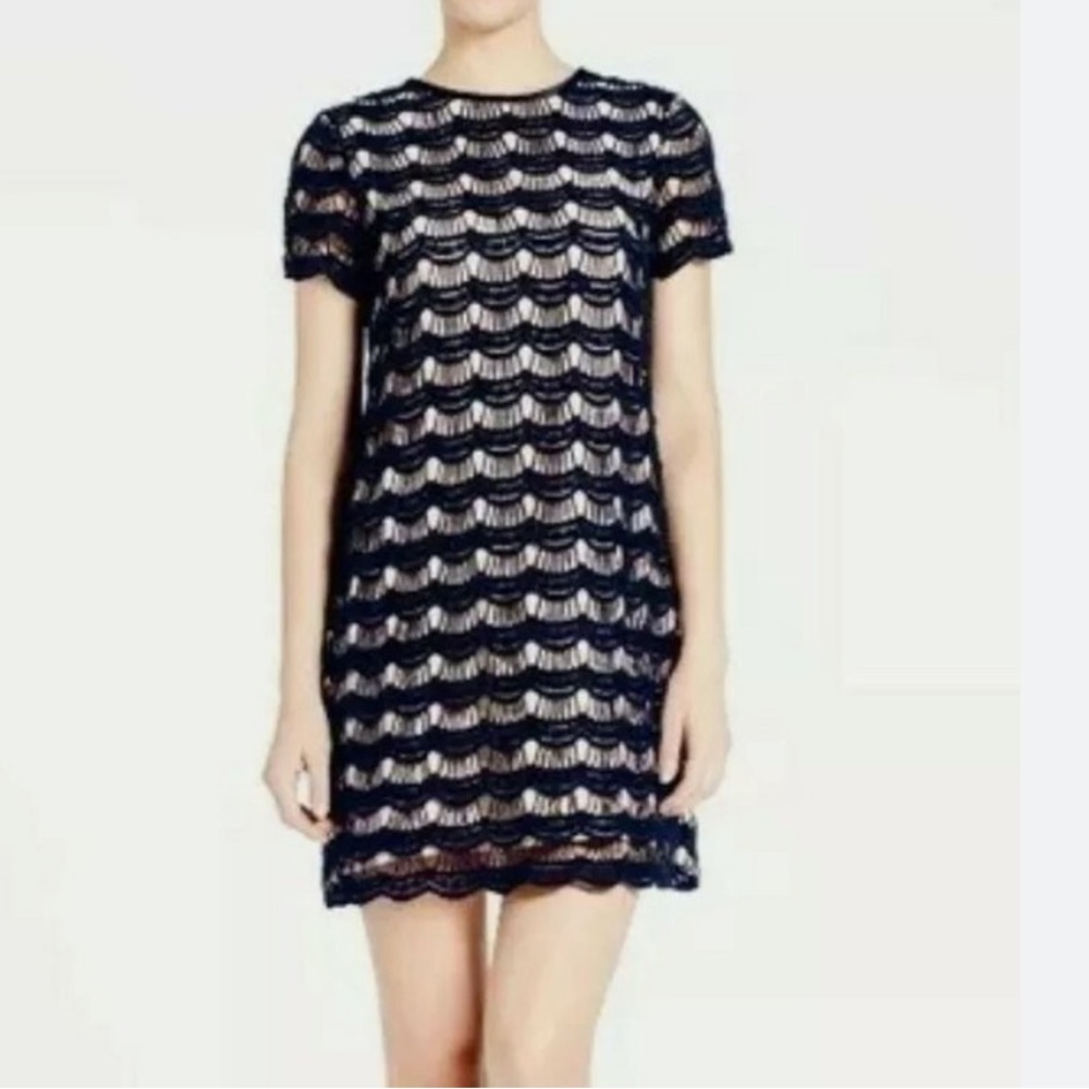 EUC Kate Spade Size 0 Oversized Black Lace Overlay Designer Chic Dress